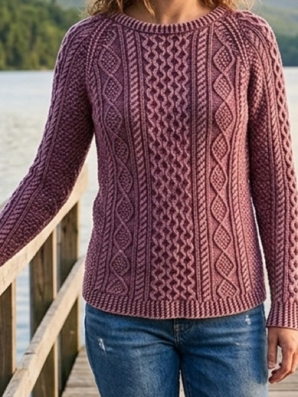 L.L. Bean Signature Fisherman’s Cable Knit Tunic Sweater